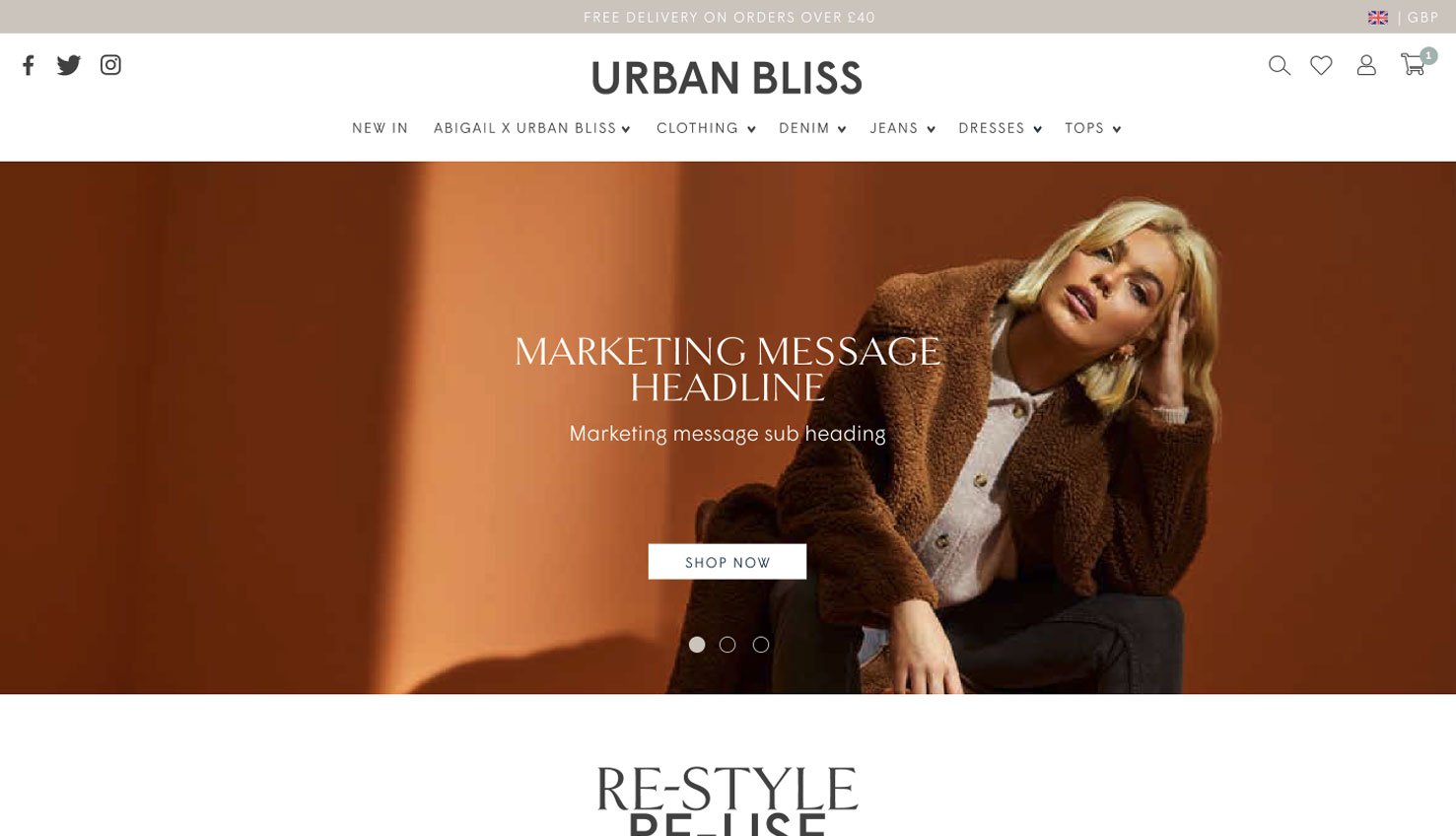 Urban Bliss | XD Wireframes